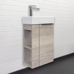 Тумба подвесная Comforty Матэ 42 с раковиной 9140 Дуб дымчатый 00-00015132CF