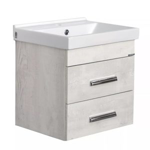 Тумба подвесная Comforty Никосия 50 с раковиной Fest 50 Дуб белый 00-00017091CF