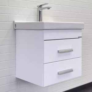 Тумба подвесная Comforty Никосия 50 с раковиной Fest 50 F01 Белый глянцевый 00-00018022CF