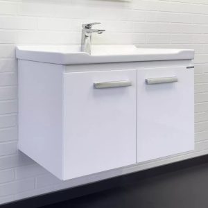 Тумба подвесная Comforty Рига 72 с раковиной 9335-70 Белый глянцевый 00-00018684CF