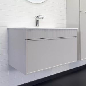 Тумба подвесная Comforty Мадрид 81 с раковиной 80E Серый шелк 00-00018685CF