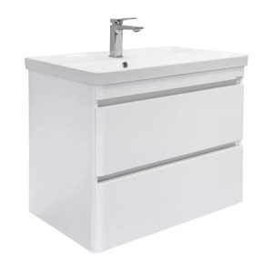 Тумба подвесная Comforty Валдай 81 с раковиной 4480 Белый матовый 00-00019071CF