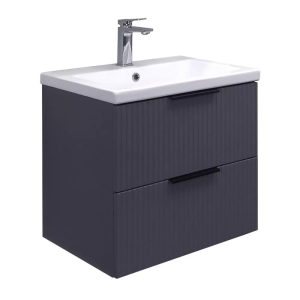 Тумба подвесная Comforty Лима 60 с раковиной Como 60 Антрацит 00-00019176CF