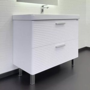 Тумба напольная Comforty Танжер 90,5 с раковиной 4490 Белый матовый / Дуб светлый 00-00019535CF