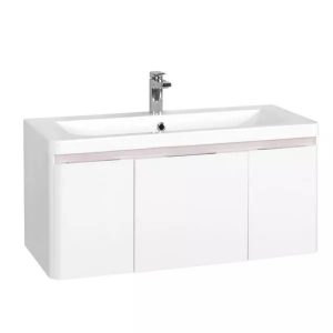 Тумба подвесная Aquaton Шерилл 105 с раковиной Шерилл Белый глянцевый 1A2063K1SH010