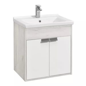 Тумба подвесная Aquaton Флай 60 с раковиной Миранда Белый / Дуб крафт 1A2373K0FAX10