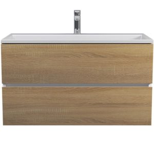 Тумба подвесная Uperwood Barsa 90 с раковиной Белый / Дуб сонома 29830205648