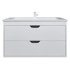 Тумба подвесная Uperwood Modul 97 с раковиной Белый / Графит 393020562 Тумба подвесная Uperwood Modul 97 с раковиной Белый / Графит 393020562