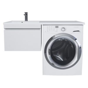 Тумба подвесная Uperwood Magenta 120 под стиральную машину левая с раковиной Белый матовый 51930205153
