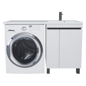 Тумба напольная Uperwood Magenta 120 под стиральную машину правая с раковиной Белый / Графит 52930205157