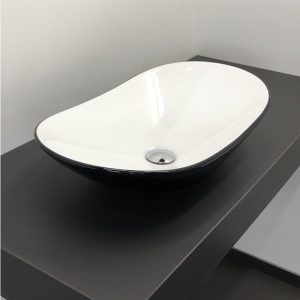 Раковина накладная Comforty 62 Белый / Черный 7811ABW