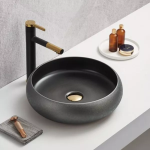 Раковина накладная Comforty 41,5 Серебро / Черный 78653