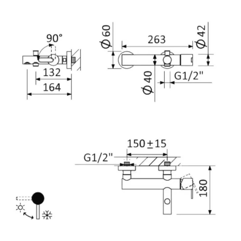 Смеситель для ванны Comforty FE018 Черный матовый FE018K-CMT Смеситель для ванны Comforty FE018 Черный матовый FE018K-CMT — изображение 4