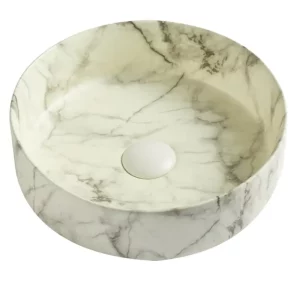 Раковина накладная Azario AZ 35,5х35,5 Белый мрамор AZ-3134 ST