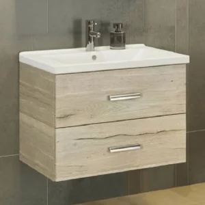 Тумба подвесная Comforty Парма 80 + раковина Дуб 00004143491CF