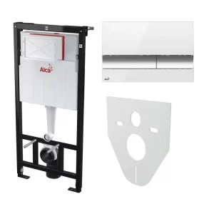 Инсталляция Alcadrain Sadromodul для скрытого монтажа унитаза с клавишей смыва и шумоизоляцией Хром / Белый SET 4v1 AM101/1120+ М1720-1-001 Инсталляция Alcadrain Sadromodul для скрытого монтажа унитаза с клавишей смыва и шумоизоляцией Хром / Белый SET 4v1 AM101/1120+ М1720-1-001