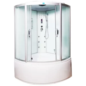 Душевая кабина Водный мир 130х130, Хром / Матовое, Высокий поддон