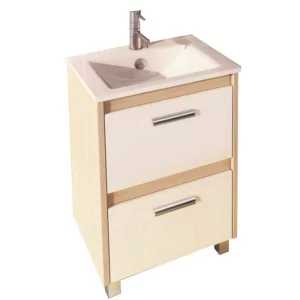 Тумба напольная Comforty Тулуза 61 + раковина Белый / Сосна 3129378