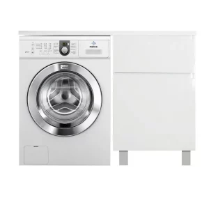 Тумба напольная Эстет Dallas Luxe под стиральную машину 130 с раковиной Белый ФР-00002268