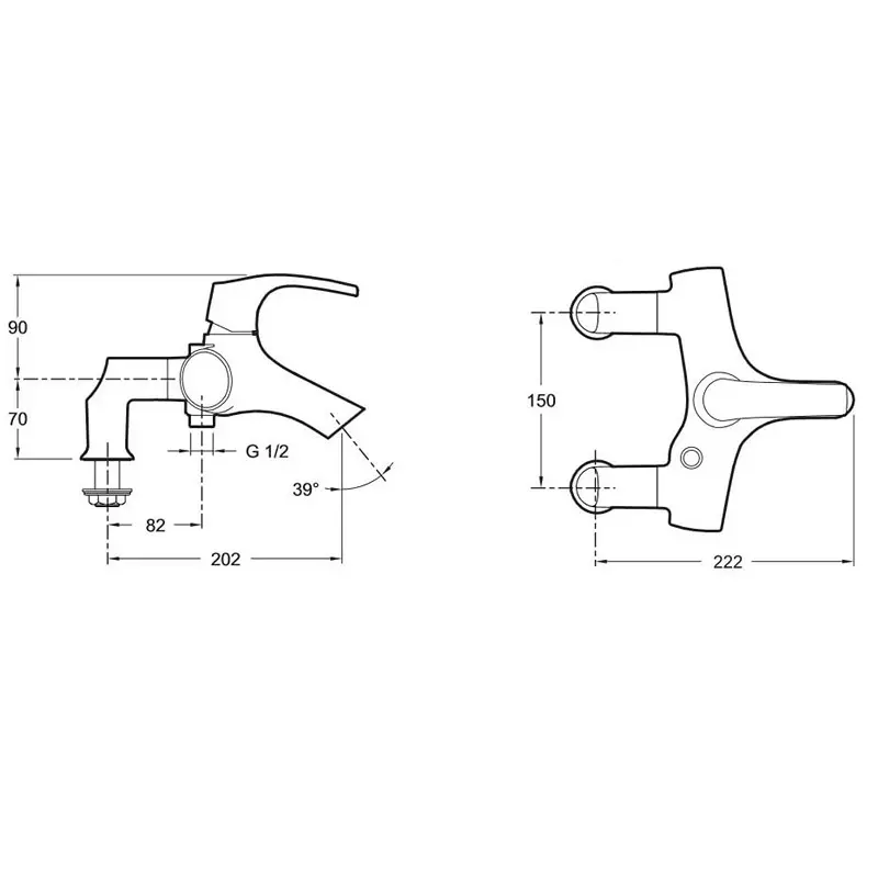 Смеситель на борт ванны Jacob Delafon Symbol E71681-CP Смеситель на борт ванны Jacob Delafon Symbol E71681-CP — изображение 2
