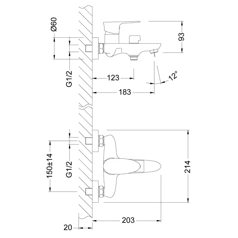 Смеситель для ванны Lemark Nero LM0214C Хром Смеситель для ванны Lemark Nero LM0214C Хром — изображение 3