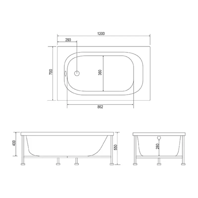 Ванна акриловая Viant Барселона 120х70 Белый VVABA12070 Ванна акриловая Viant Барселона 120х70 Белый VVABA12070 — изображение 3