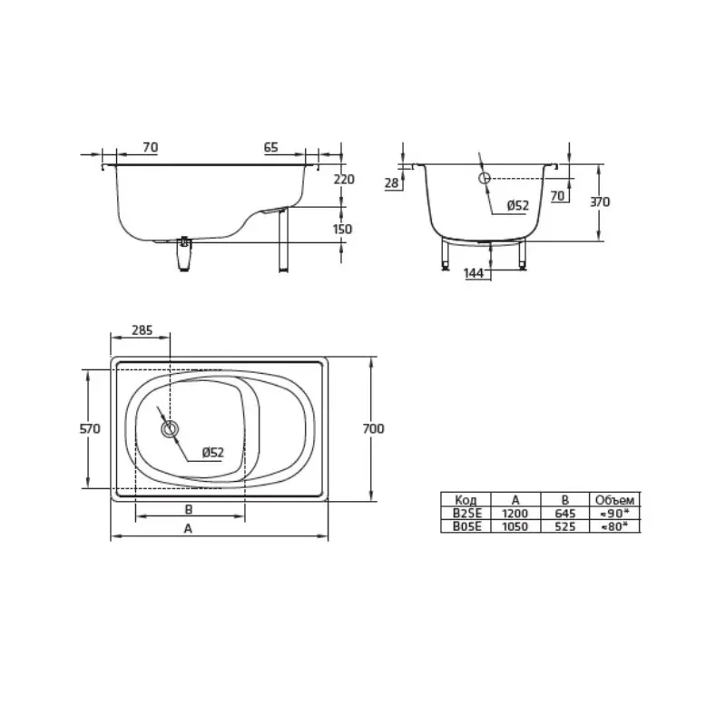 Ванна стальная BLB Europa 120х70 Белый B2SE Ванна стальная BLB Europa 120х70 Белый B2SE — изображение 4