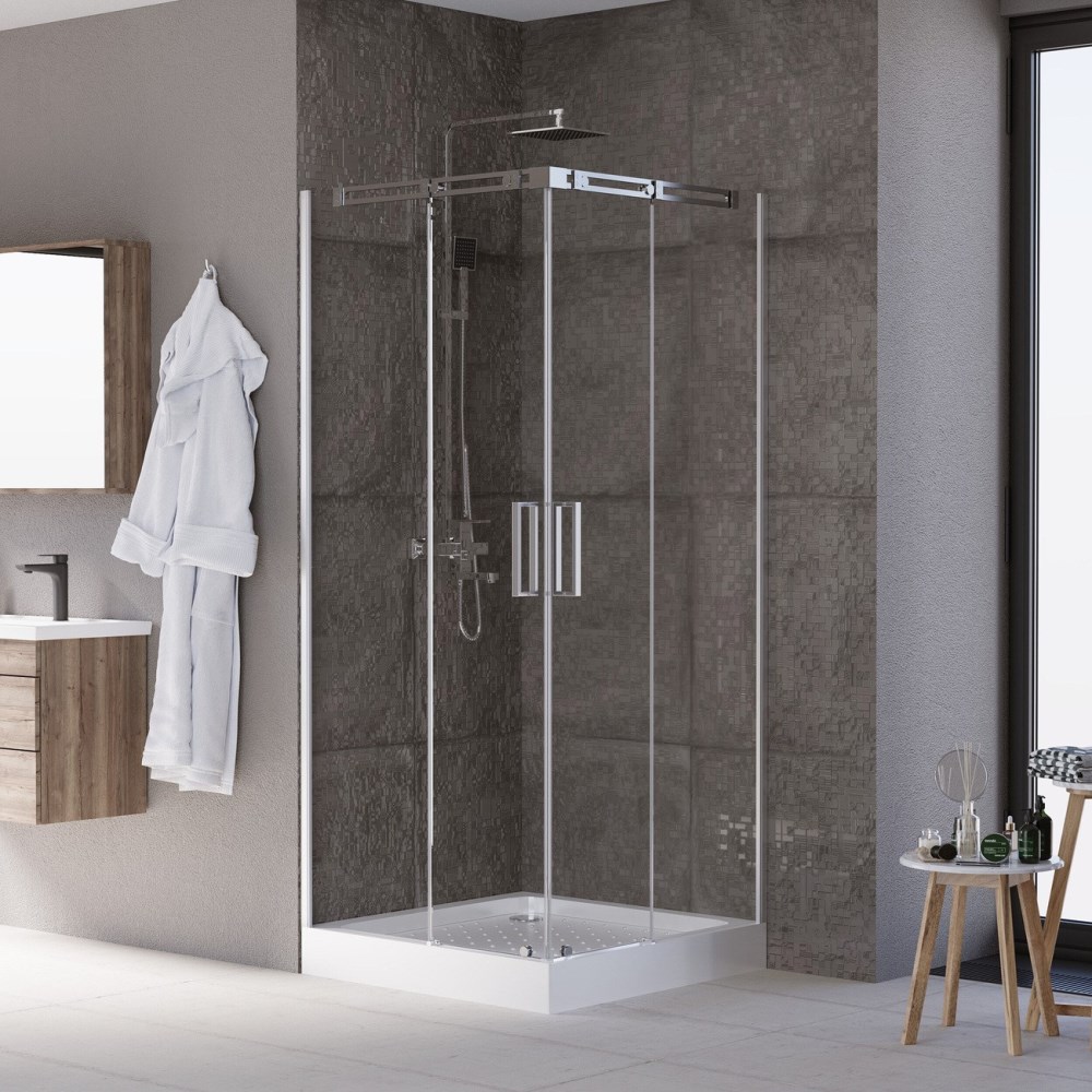 Душевой уголок Grossman Galaxy 90х90 Хром / Прозрачное GR-3090 Душевой уголок Grossman Galaxy 90х90 Хром / Прозрачное GR-3090 — изображение 2