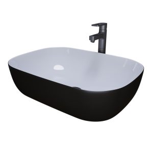 Раковина накладная Grossman Color 46 Черный / Белый GR-4041BW