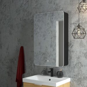 Шкаф зеркальный Агата Eltoro Black 56,8 c сенсором Черный МВК113