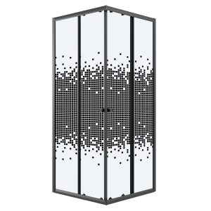 Душевой уголок Niagara Eco 98х98 Черный / С рисунком NG-1010-14QBLACK