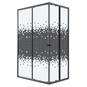 Душевой уголок Niagara Eco 117х78 Черный / С рисунком NG-1012-14QBLACK
