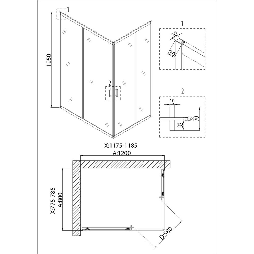 Душевой уголок Niagara Nova 120х80 Хром / Прозрачное NG-6610-08 Душевой уголок Niagara Nova 120х80 Хром / Прозрачное NG-6610-08 — изображение 5