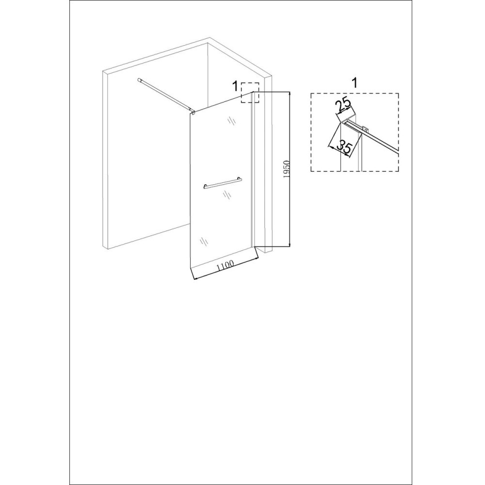 Душевая перегородка Niagara Nova 110 Черный / Прозрачное NG-681-11BLACK Душевая перегородка Niagara Nova 110 Черный / Прозрачное NG-681-11BLACK — изображение 5