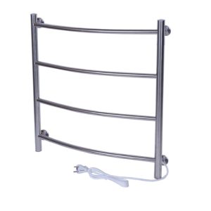 Полотенцесушитель электрический Тера Ребро 50х60 кнопка включения, телескоп.держатели Хром глянцевый ПСК-10-02