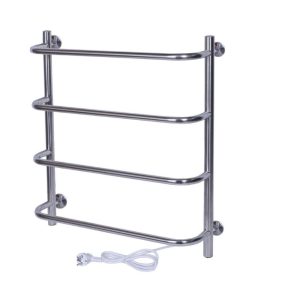 Полотенцесушитель электрический Тера Мост 50х60 кнопка включения, телескоп.держатели Хром глянцевый ПСК-12-02