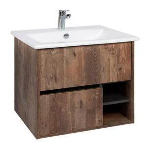 Тумба подвесная Viant Люксембург 75 с раковиной Элина Кейптаун / Графит VLUX75ELD-T2YP