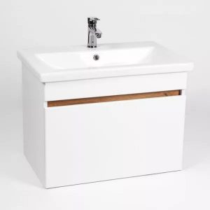 Тумба подвесная Viant Мальта 50 с раковиной Como Белый / Дуб Вотан VMAL50CO-T1YP