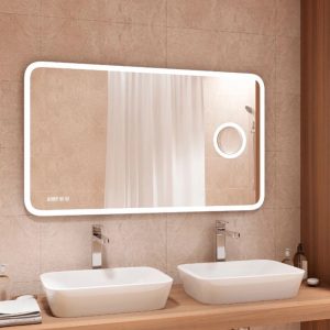 Зеркало Агата Bliss 120 с сенсорным выключателем с часами с увеличительным зеркалом ЗЛП463