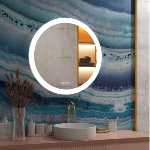 Зеркало Агата Rinaldi 77 с сенсором и часами Белый ЗЛП768